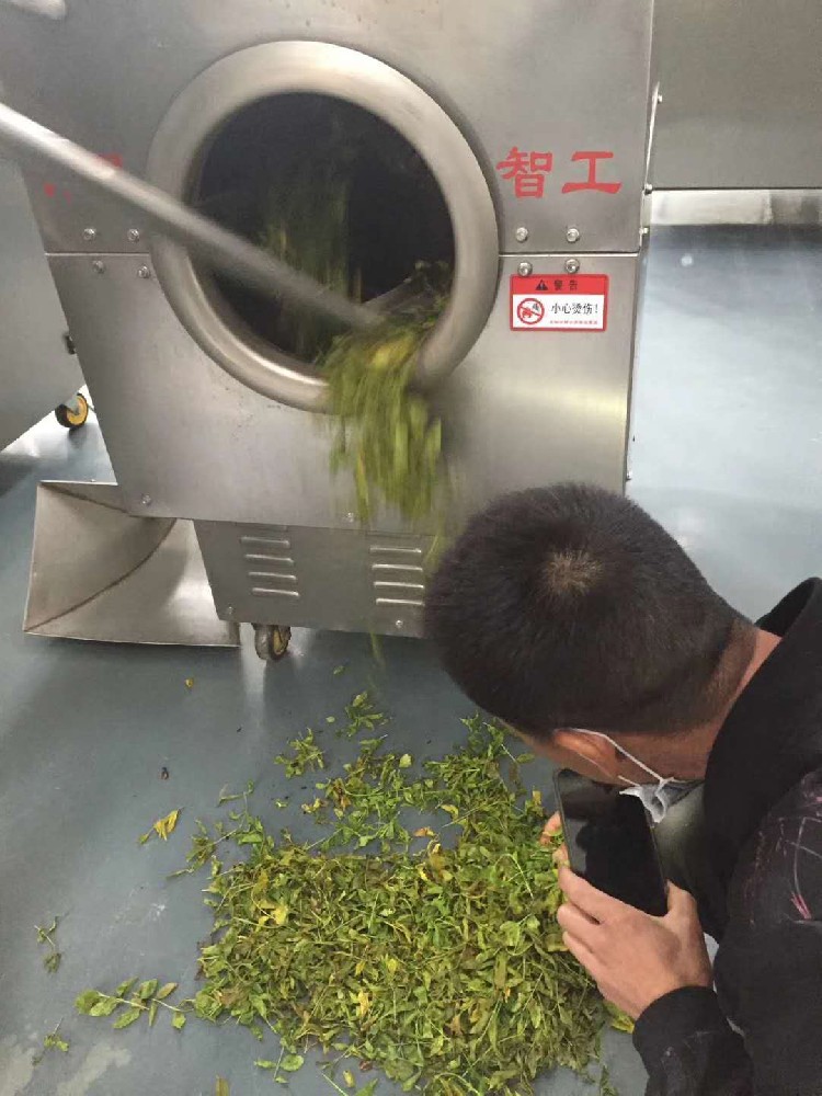 Customer from Fujian visited our factory for tea leaf roasting